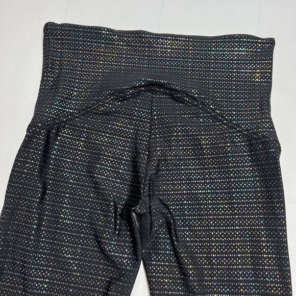 Spanx Metallic Dot Print Active Leggings SIZE M Black Rainbow Yoga Pant 50208R - Picture 7 of 11